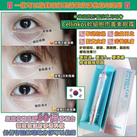 韓國Cellinkos 全新升級版magic eye注射眼霜 10ml (mid Aug)